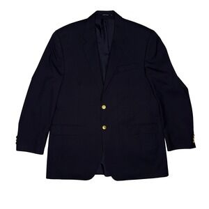 Vintage Lauren Ralph Lauren 100% Wool Navy Sport Coat | Men's 44L Made in Canada
